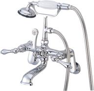 🛁 enhance your bathtub's elegance with kingston brass cc52t1 vintage leg tub filler: polished chrome design and convenient hand shower logo