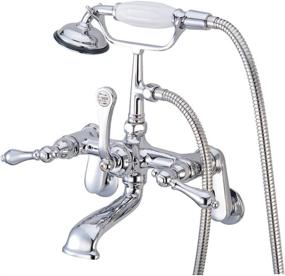 img 3 attached to 🛁 Enhance Your Bathtub's Elegance with Kingston Brass CC52T1 Vintage Leg Tub Filler: Polished Chrome Design and Convenient Hand Shower