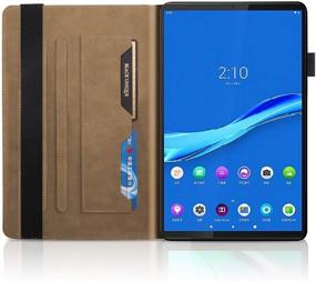 img 2 attached to 📚 Premium PU Leather Folio Case for Lenovo Tab M10 FHD Plus 10.3 inch 2020 Model - Brown | Pencil Holder, Card Slot, Stand Cover | Compatible with TB-X606F/TB-X606X Tablet