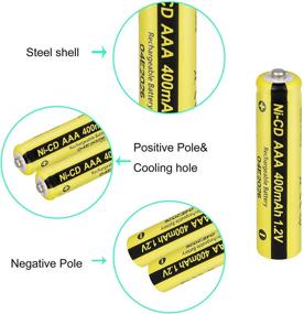 img 2 attached to Pack of 10 AAA NiCd Rechargeable Batteries 1.2V for Solar Lights in Garden Landscaping