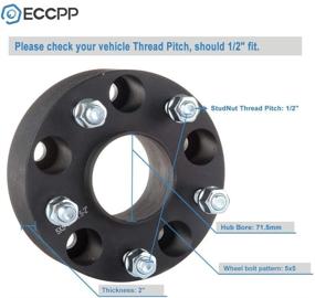 img 3 attached to 🔧 ECCPP 2X 2 дюймовые ступичные адаптеры для колес: идеально подходят для Grand Cherokee и Wrangler, 5x5 до 5x5, 5 болтов, болты 1/2 дюйма, адаптеры на центральное отверстие колеса 71,5 мм.