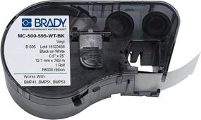 img 4 attached to Brady Adhesion Vinyl Label MC 500 595 WT BK