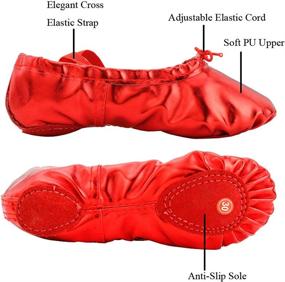 img 3 attached to 🩰 Comfortable and Stylish MSMAX Kid Ballet Flat Leather Dance Shoes for Kids