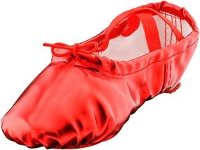 img 4 attached to 🩰 Comfortable and Stylish MSMAX Kid Ballet Flat Leather Dance Shoes for Kids