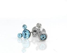 img 1 attached to 🐭✨ CZ-stud Mickey Earrings for Girls' Jewelry and Piercings