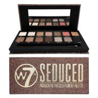 💄 w7 seduced pressed pigment palette: cream mattes, metallic shimmers - delicate nudes, golds, pinks, and smokes, cruelty-free, vegan makeup for women logo