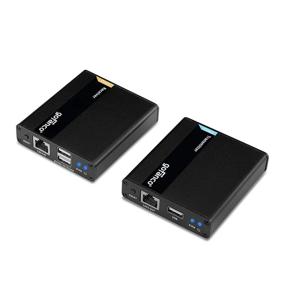 img 4 attached to 💻 gofanco USB KVM and HDMI Over CAT6 / CAT7 Extender – Enhanced Video Quality, Long-range Extension, USB Keyboard/Mouse Support, Low Latency, HDMI Loopout, Power Protection (KVMHDExt70)