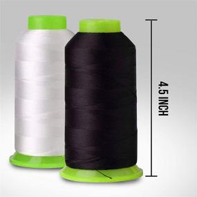 img 1 attached to 🧵 6-Pack of 6000 Yards (Each) White & Black Serger Cone Thread: All-Purpose Sewing Thread Polyester Spools for Serger, Overlock, Merrow, Single Needle
