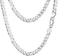 prosteel 925 sterling silver chain collection: cuban link, figaro, rope chains - women men necklace logo