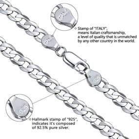 img 1 attached to PROSTEEL 925 Sterling Silver Chain Collection: Cuban Link, Figaro, Rope Chains - Women Men Necklace