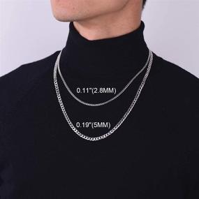 img 2 attached to PROSTEEL 925 Sterling Silver Chain Collection: Cuban Link, Figaro, Rope Chains - Women Men Necklace