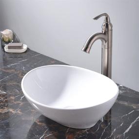 img 2 attached to KINGO HOME 16x13 Bathroom Sink: Stylish Above Counter Porcelain Vessel Sink for Bathrooms