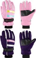 🧤 kids ski gloves mittens - waterproof winter snow gloves for boys and girls - thick and warm snowboard mittens логотип