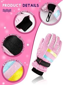 img 1 attached to 🧤 Kids Ski Gloves Mittens - Waterproof Winter Snow Gloves for Boys and Girls - Thick and Warm Snowboard Mittens