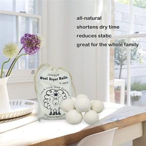 img 1 attached to Wool Dryer Balls 6-Pack: 100% Natural New Zealand Wool, 7CM (2.76 Inches), Reusable Fabric Softener | Reduce Wrinkles, Save Drying Time