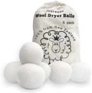 wool dryer balls 6-pack: 100% natural new zealand wool, 7cm (2.76 inches), reusable fabric softener | reduce wrinkles, save drying time logo