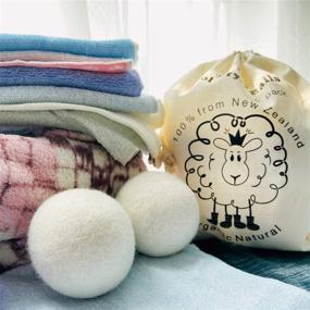 img 3 attached to Wool Dryer Balls 6-Pack: 100% Natural New Zealand Wool, 7CM (2.76 Inches), Reusable Fabric Softener | Reduce Wrinkles, Save Drying Time