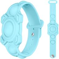 🧓 children and elderly silicone airtag wristband case - anti-loss locator protective watch bracelet with push pop bubble fidget toys - compatible with apple airtags 2021 logo