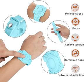 img 2 attached to 🧓 Children and Elderly Silicone AirTag Wristband Case - Anti-Loss Locator Protective Watch Bracelet with Push Pop Bubble Fidget Toys - Compatible with Apple AirTags 2021