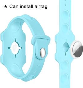 img 3 attached to 🧓 Children and Elderly Silicone AirTag Wristband Case - Anti-Loss Locator Protective Watch Bracelet with Push Pop Bubble Fidget Toys - Compatible with Apple AirTags 2021