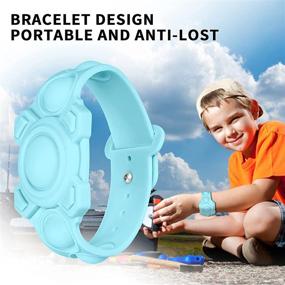 img 1 attached to 🧓 Children and Elderly Silicone AirTag Wristband Case - Anti-Loss Locator Protective Watch Bracelet with Push Pop Bubble Fidget Toys - Compatible with Apple AirTags 2021