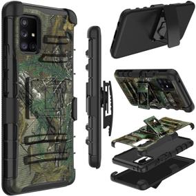 img 4 attached to 📱 Yunerz Galaxy A71 Case: Heavy Duty Shockproof Full-Body Hybrid Cover with Belt Clip and Kickstand for Samsung Galaxy A71 6.7inch (Natural)