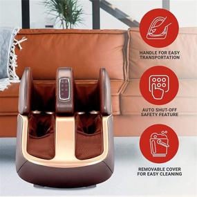 img 2 attached to Zarifa USA Z-Smart Shiatsu Foot Massager Plus with Heat, Full-Leg Coverage, and 90-Degree Swivel Hinge - Coffee