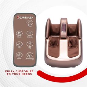 img 1 attached to Zarifa USA Z-Smart Shiatsu Foot Massager Plus with Heat, Full-Leg Coverage, and 90-Degree Swivel Hinge - Coffee