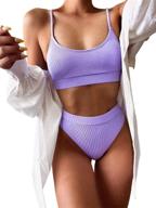 verdusa womens ribbed waisted swimsuit logo