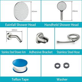 img 1 attached to High-Pressure Shower Head Combo - AMAZING FORCE 10 Inch Rainfall Shower Head and 3-Setting Handheld Shower Head with Self-Cleaning, Adjustable Ball Joint, 79 Inch Hose, Brushed Nickel