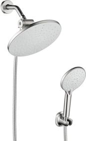 img 3 attached to High-Pressure Shower Head Combo - AMAZING FORCE 10 Inch Rainfall Shower Head and 3-Setting Handheld Shower Head with Self-Cleaning, Adjustable Ball Joint, 79 Inch Hose, Brushed Nickel