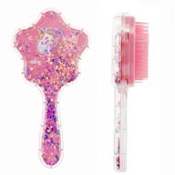 🦄 zou.rena little girls hair brush - effortlessly detangles hair, no messy liquid, sparkling glittery unicorn confetti - perfect gifts for kids ages 3-8 (pink) logo