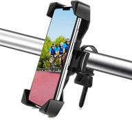 📱 universal 360° adjustable motorcycle & bike phone mount holder - anti-shake cradle clamp for 4-7" iphone, samsung, android phones - mountain bike, bicycle phone holder logo