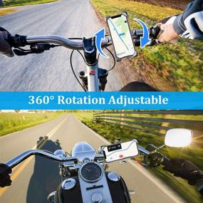 img 2 attached to 📱 Universal 360° Adjustable Motorcycle & Bike Phone Mount Holder - Anti-Shake Cradle Clamp for 4-7" iPhone, Samsung, Android Phones - Mountain Bike, Bicycle Phone Holder