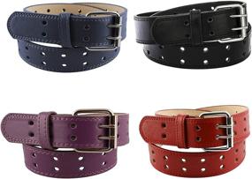 img 1 attached to Bundle Kids Faux Leather Hole Boys' Accessories in Belts
