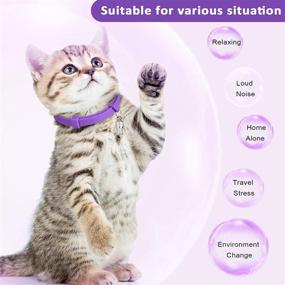 img 1 attached to 🐱 Weewooday 5 Set Adjustable Waterproof Cat Calming Collars for Anxiety and Stress Reduction with 5 Pet ID Pendants (Purple)