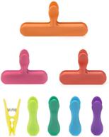 🌈 kikkerland rainbow bag clips: colorful set of 8 clips for versatile food storage логотип