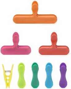 img 4 attached to 🌈 Kikkerland Rainbow Bag Clips: Colorful Set of 8 Clips for Versatile Food Storage