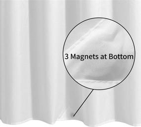 img 3 attached to Водонепроницаемый тканевый подклад для душевых штор стандартного размера 72x72 - мягкий и легкий подклад из ткани, 3 нижних магнита, гостиничного качества и стиральный.