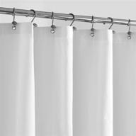 white standard size 72x72 waterproof fabric shower curtain liner - soft & light-weight cloth shower liner, 3 bottom magnets, hotel quality & machine washable logo