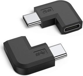 img 4 attached to 🔌 Набор из 2 переходников USB C под углом 90 градусов - 3.1 / 10Gbps Мужской-Женский удлинительный коннектор для MacBook Pro, Nintendo Switch, ноутбука, планшета, мобильного телефона, Oculus Quest Link