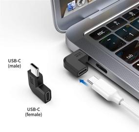 img 3 attached to 🔌 Набор из 2 переходников USB C под углом 90 градусов - 3.1 / 10Gbps Мужской-Женский удлинительный коннектор для MacBook Pro, Nintendo Switch, ноутбука, планшета, мобильного телефона, Oculus Quest Link