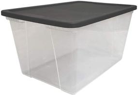 img 4 attached to 📦 HOMZ Snaplock Clear Storage Bin with Lid, Extra Large-56 Quart (2-Pack), Gray, Set of 2