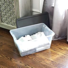 img 2 attached to 📦 HOMZ Snaplock Clear Storage Bin with Lid, Extra Large-56 Quart (2-Pack), Gray, Set of 2