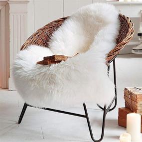 img 1 attached to 🐑 Soft & Luxurious HEBE Faux Fur Sheepskin Rug Runner 2'x4' - Milk White Area Throw Rug for Bedroom, Nursery, and Living Room