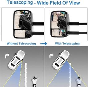 img 2 attached to 🔍 ECCPP Towing Mirror Replacement for Chevy Silverado 2007-2014 - Manual Non-Heated Black Pair