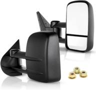 🔍 eccpp towing mirror replacement for chevy silverado 2007-2014 - manual non-heated black pair logo