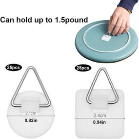 img 3 attached to 25 Round and 25 Square Adhesive Plate Hanger Set for Vertical Home Wall Art Decoration - No Nails Plate Holders for Invisible Mounting