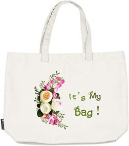 img 4 attached to 👜 Large Heat Transfer Tote Bag: Sublimation Canvas Blank, Reusable Grocery Bag – 19 x 14 x 4 Inch – 1 Piece