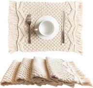 farmhouse-inspired snuglife macrame placemats set: elegant table décor with rustic charm logo